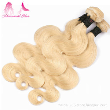 wholesale price color 613 blonde body wave hair virgin remy peruvian human hair weaving